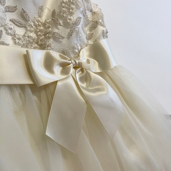 Bonnie Jean Floral-embroidered Tulle Dress Size 4 - Picture 8 of 11